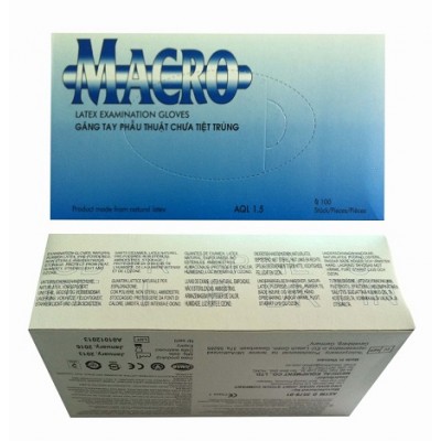 KH-Găng tay y tế MACRO  Size M dày 5.9 gr